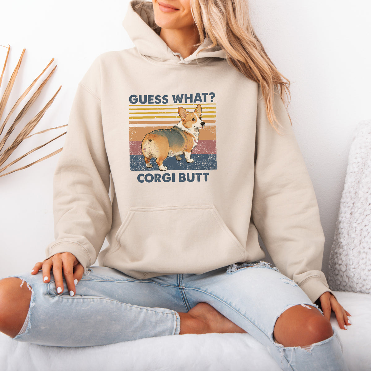 Guess What Corgi Butt Hoodie – Funny Dog Lover Gift