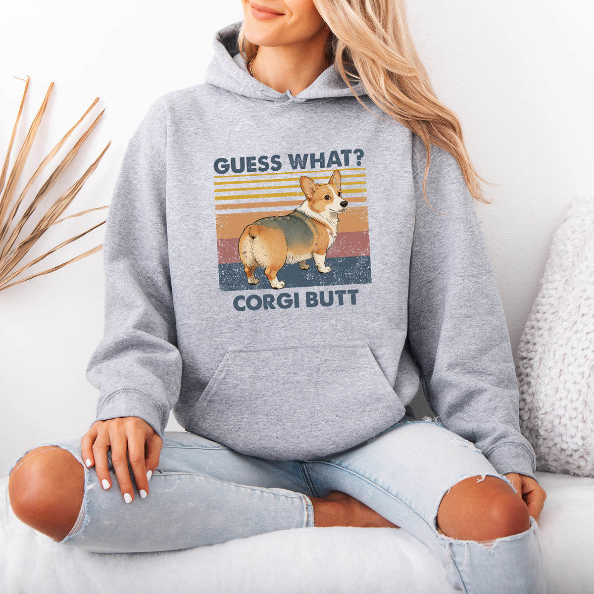 Guess What Corgi Butt Hoodie – Funny Dog Lover Gift