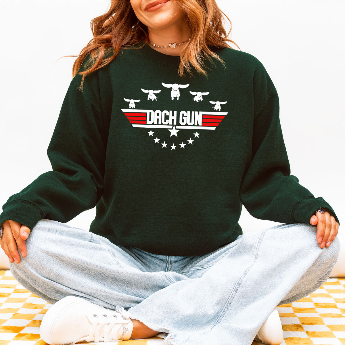 Dach Gun Sweatshirt – Funny Dachshund Top Gun for Dog Lovers