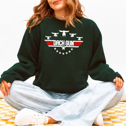 Dach Gun Sweatshirt – Funny Dachshund Top Gun for Dog Lovers