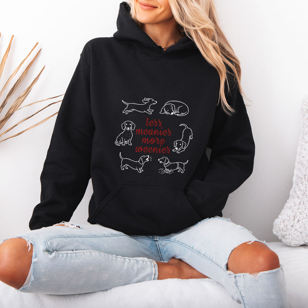 Less Meanies More Weenies Dachshund Hoodie