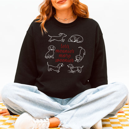 Less Meanies More Weenies Dachshund Crewneck Sweatshirt