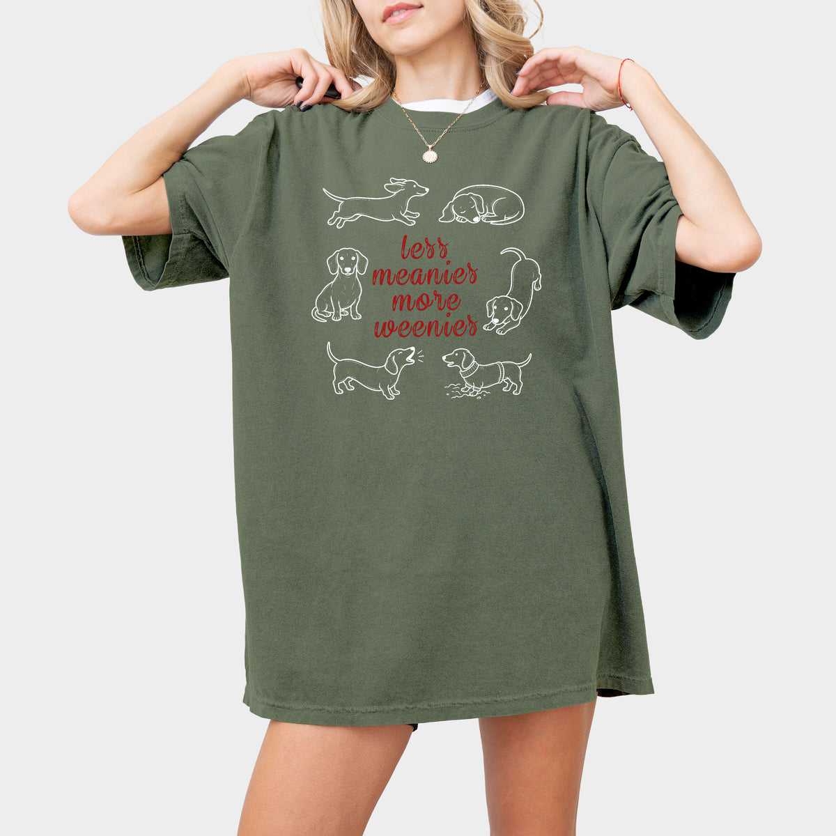 Less Meanies More Weenies Comfort Colors Dachshund Shirt