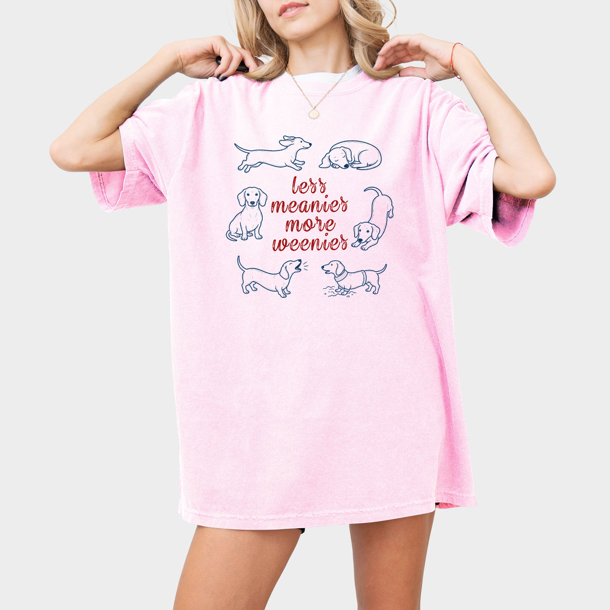 Less Meanies More Weenies Comfort Colors Dachshund Shirt