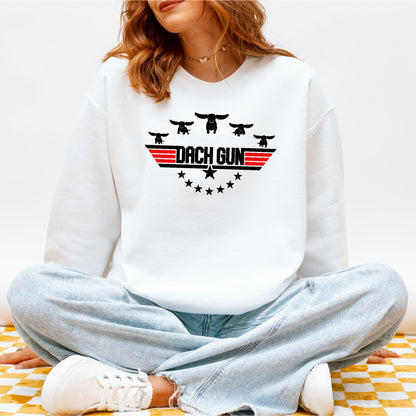 Dach Gun Sweatshirt – Funny Dachshund Top Gun for Dog Lovers