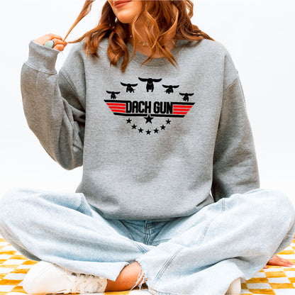 Dach Gun Sweatshirt – Funny Dachshund Top Gun for Dog Lovers