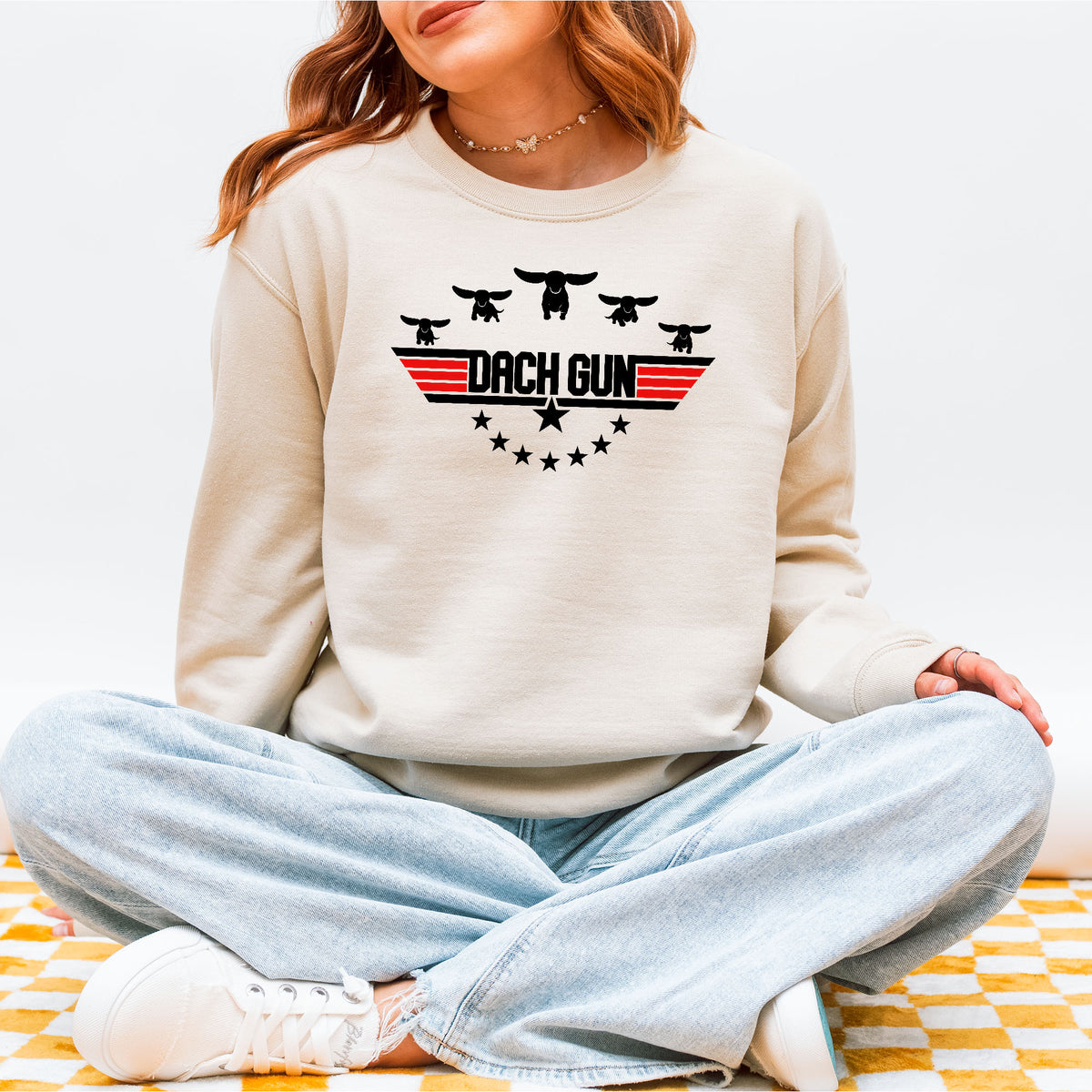 Dach Gun Sweatshirt – Funny Dachshund Top Gun for Dog Lovers
