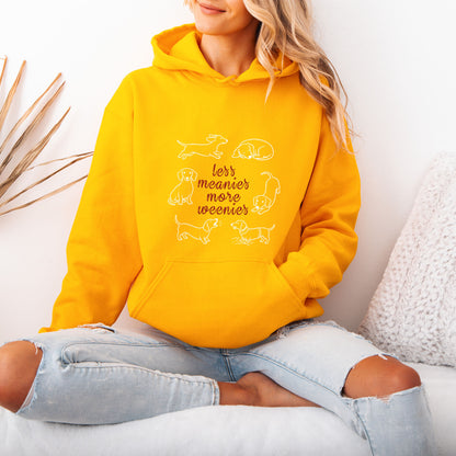 Less Meanies More Weenies Dachshund Hoodie