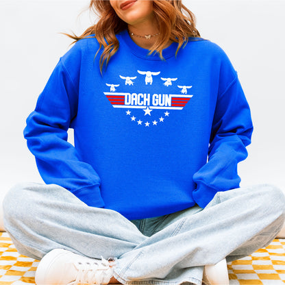Dach Gun Sweatshirt – Funny Dachshund Top Gun for Dog Lovers