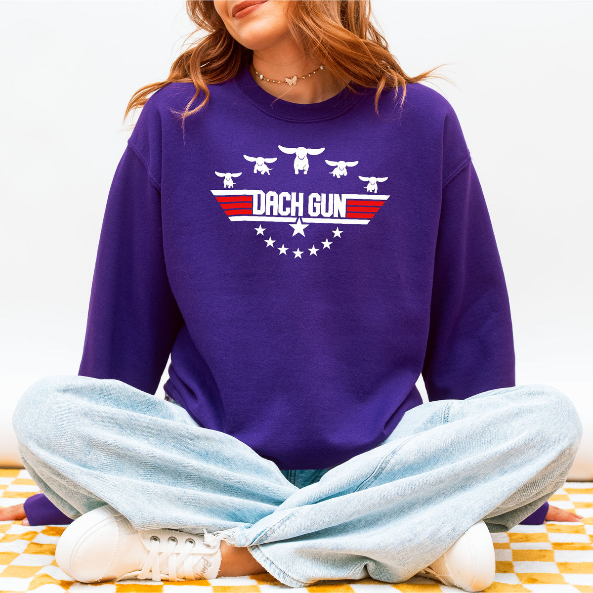 Dach Gun Sweatshirt – Funny Dachshund Top Gun for Dog Lovers