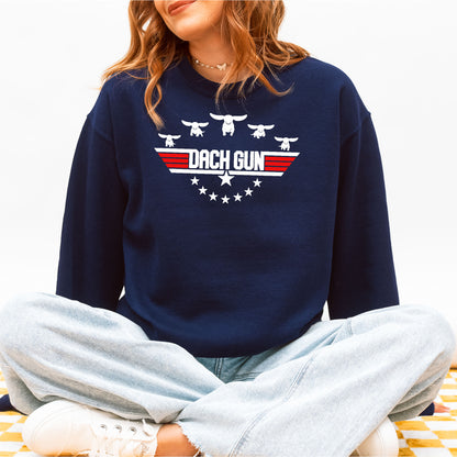 Dach Gun Sweatshirt – Funny Dachshund Top Gun for Dog Lovers