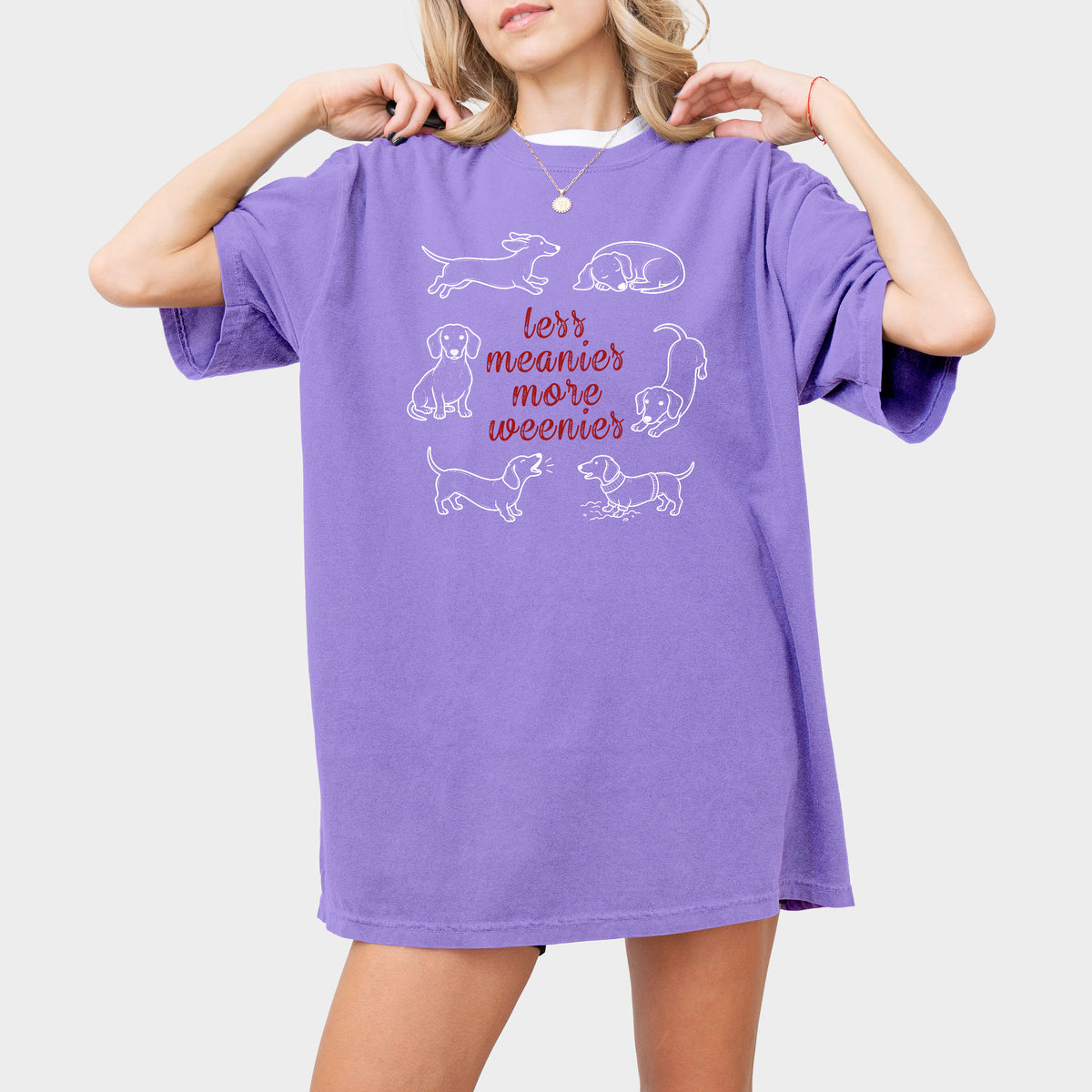 Less Meanies More Weenies Comfort Colors Dachshund Shirt