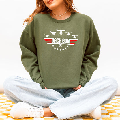 Dach Gun Sweatshirt – Funny Dachshund Top Gun for Dog Lovers
