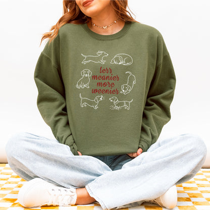 Less Meanies More Weenies Dachshund Crewneck Sweatshirt