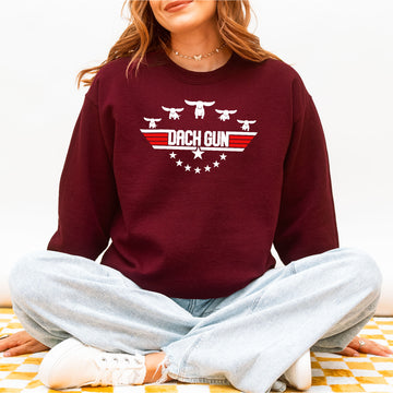 Dach Gun Sweatshirt – Funny Dachshund Top Gun for Dog Lovers