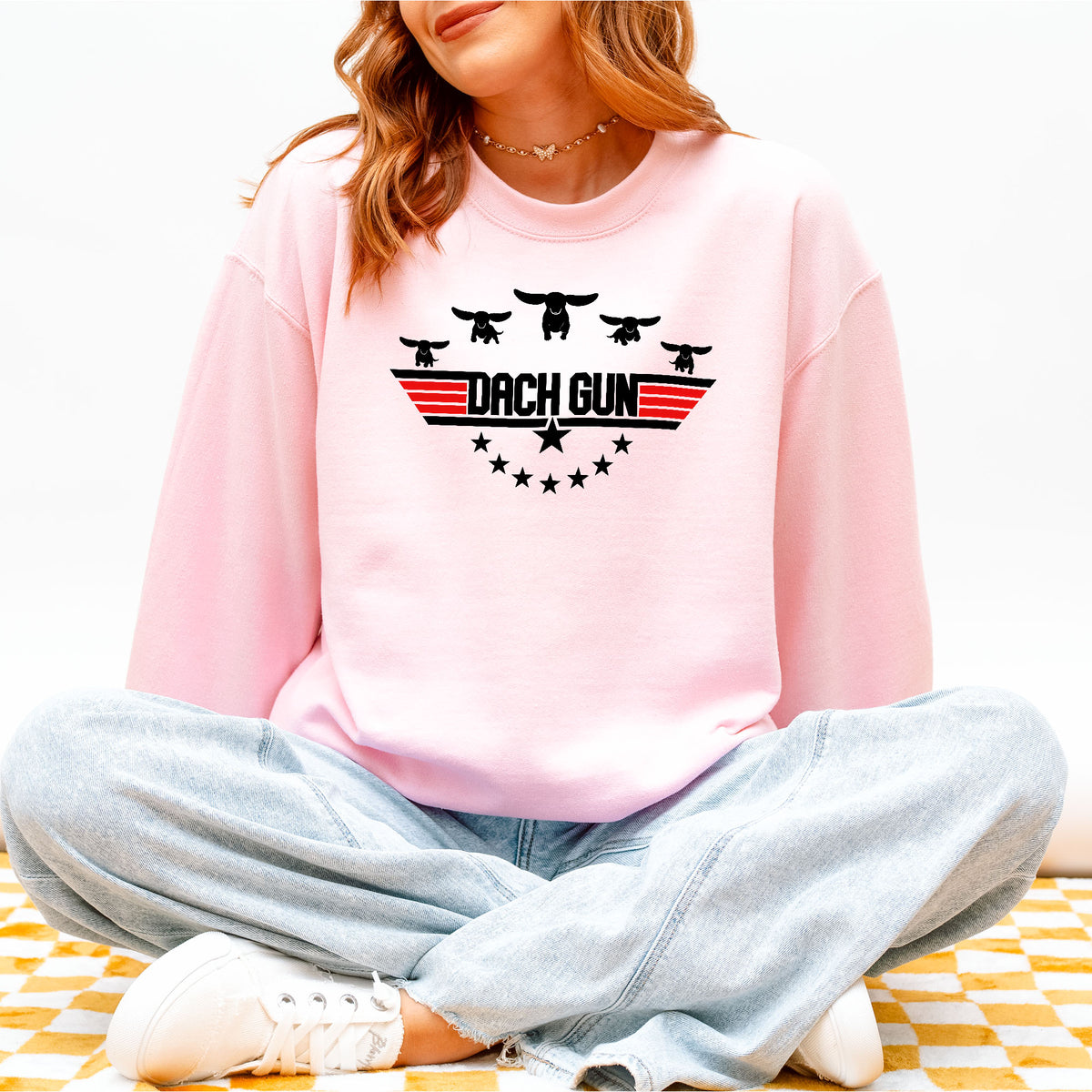 Dach Gun Sweatshirt – Funny Dachshund Top Gun for Dog Lovers