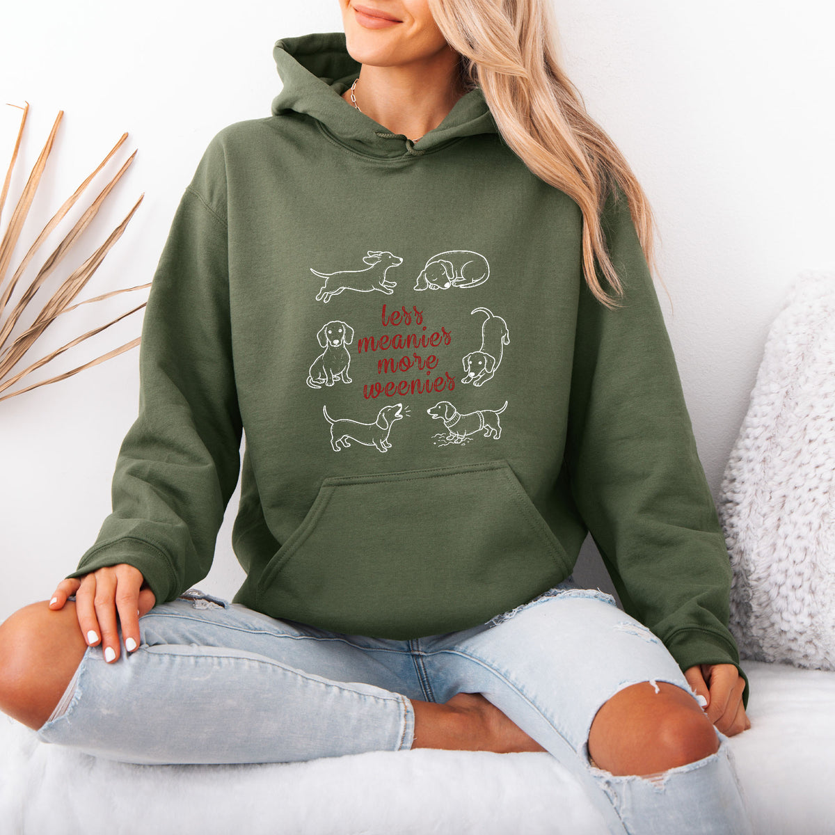 Less Meanies More Weenies Dachshund Hoodie
