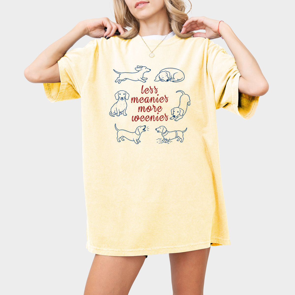 Less Meanies More Weenies Comfort Colors Dachshund Shirt