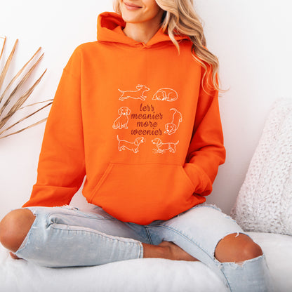Less Meanies More Weenies Dachshund Hoodie