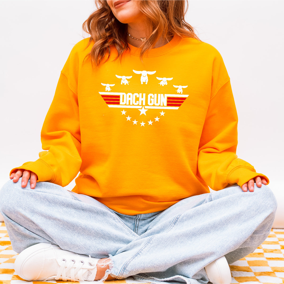 Dach Gun Sweatshirt – Funny Dachshund Top Gun for Dog Lovers