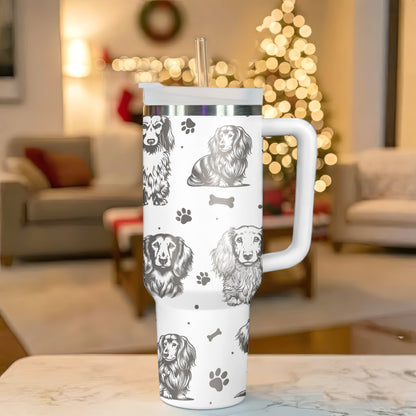 Long Haired Dachshund 40oz Engraved Insulated Tumbler