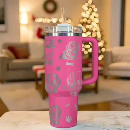 Long Haired Dachshund 40oz Engraved Insulated Tumbler