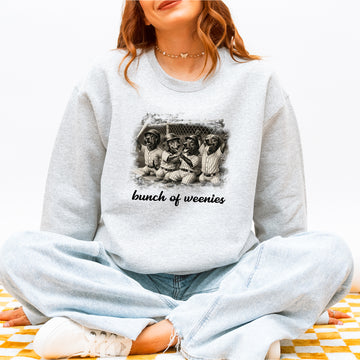 Funny Dachshund Baseball Sweatshirt Bunch of Weenies Dog Mom