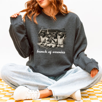 Funny Dachshund Baseball Sweatshirt Bunch of Weenies Dog Mom