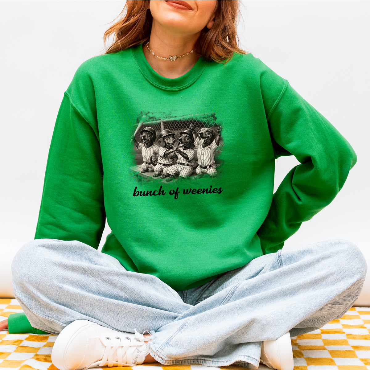 Funny Dachshund Baseball Sweatshirt Bunch of Weenies Dog Mom