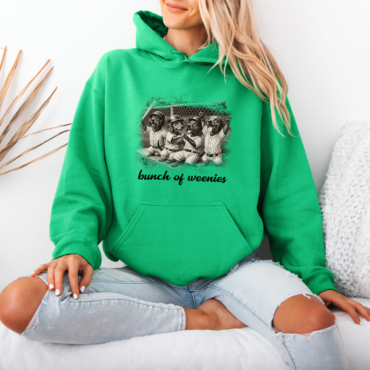 Funny Dachshund Baseball Hoodie Bunch of Weenies Dog Mom