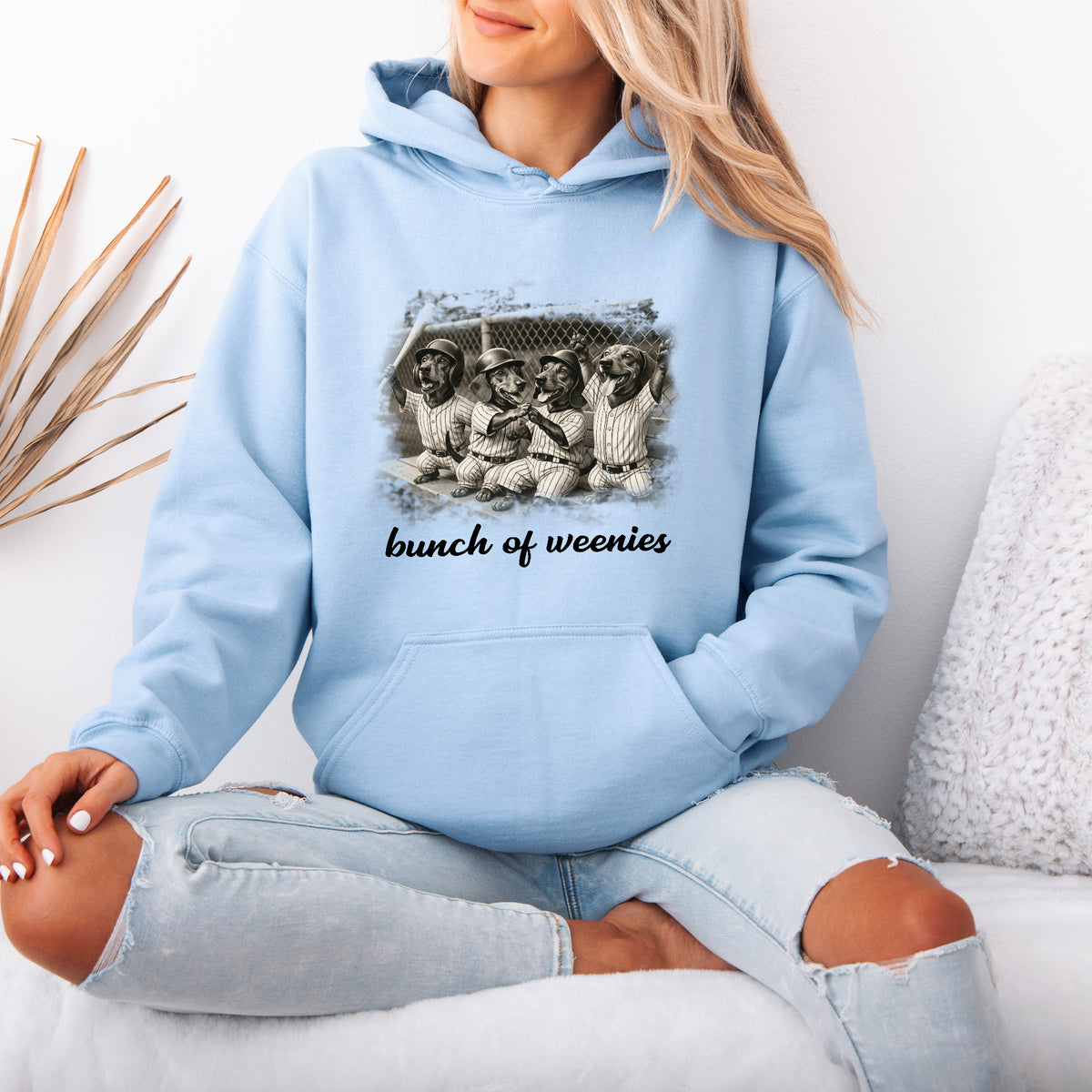 Funny Dachshund Baseball Hoodie Bunch of Weenies Dog Mom
