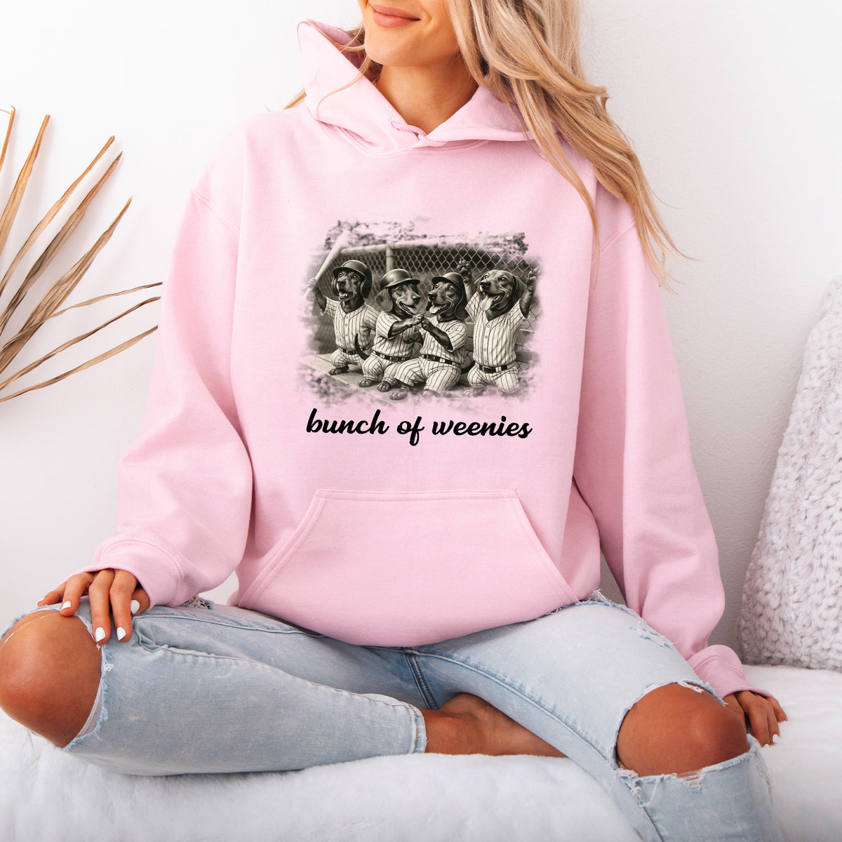 Funny Dachshund Baseball Hoodie Bunch of Weenies Dog Mom