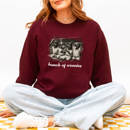 Funny Dachshund Baseball Sweatshirt Bunch of Weenies Dog Mom