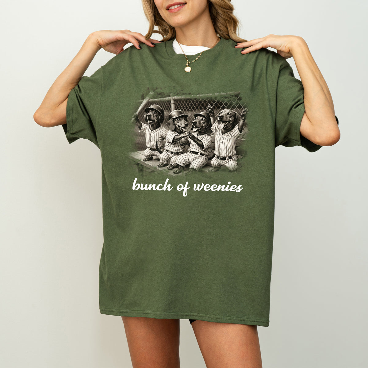 Funny Dachshund Baseball Shirt Bunch of Weenies Dog Mom Tee