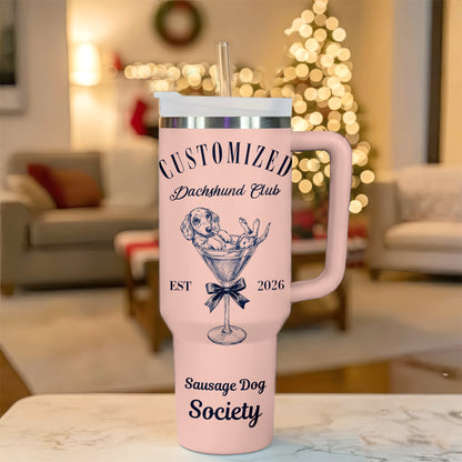Personalized Dachshund Tumbler – Custom Name Doxie Gift