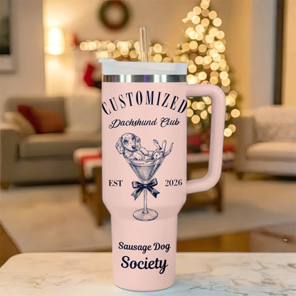 Personalized Dachshund Tumbler – Custom Name Doxie Gift