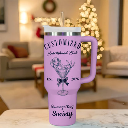 Personalized Dachshund Tumbler – Custom Name Doxie Gift