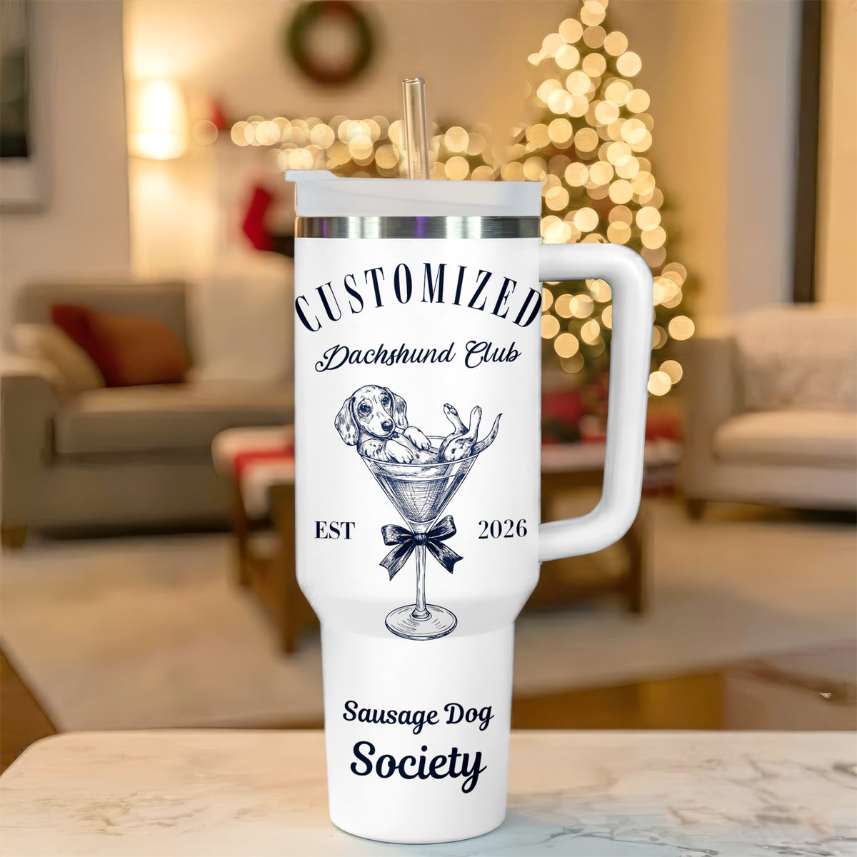 Personalized Dachshund Tumbler – Custom Name Doxie Gift