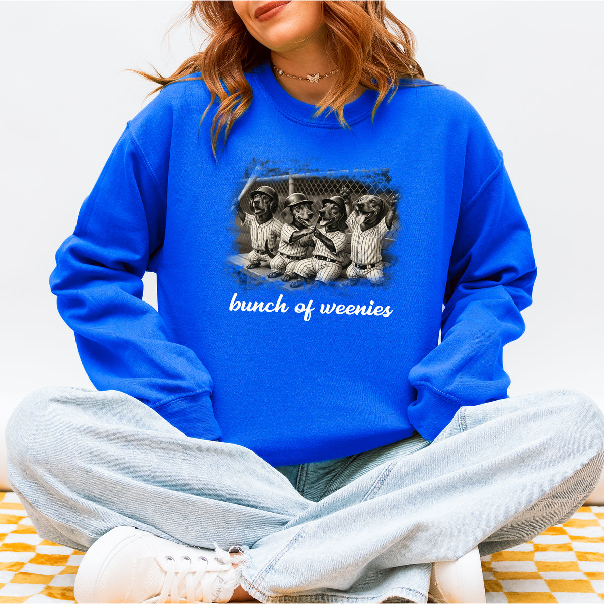Funny Dachshund Baseball Sweatshirt Bunch of Weenies Dog Mom