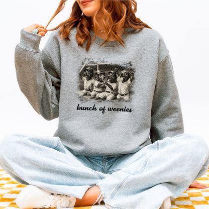 Funny Dachshund Baseball Sweatshirt Bunch of Weenies Dog Mom