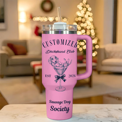 Personalized Dachshund Tumbler – Custom Name Doxie Gift