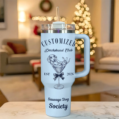 Personalized Dachshund Tumbler – Custom Name Doxie Gift