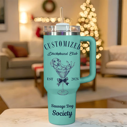 Personalized Dachshund Tumbler – Custom Name Doxie Gift
