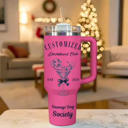 Personalized Dachshund Tumbler – Custom Name Doxie Gift