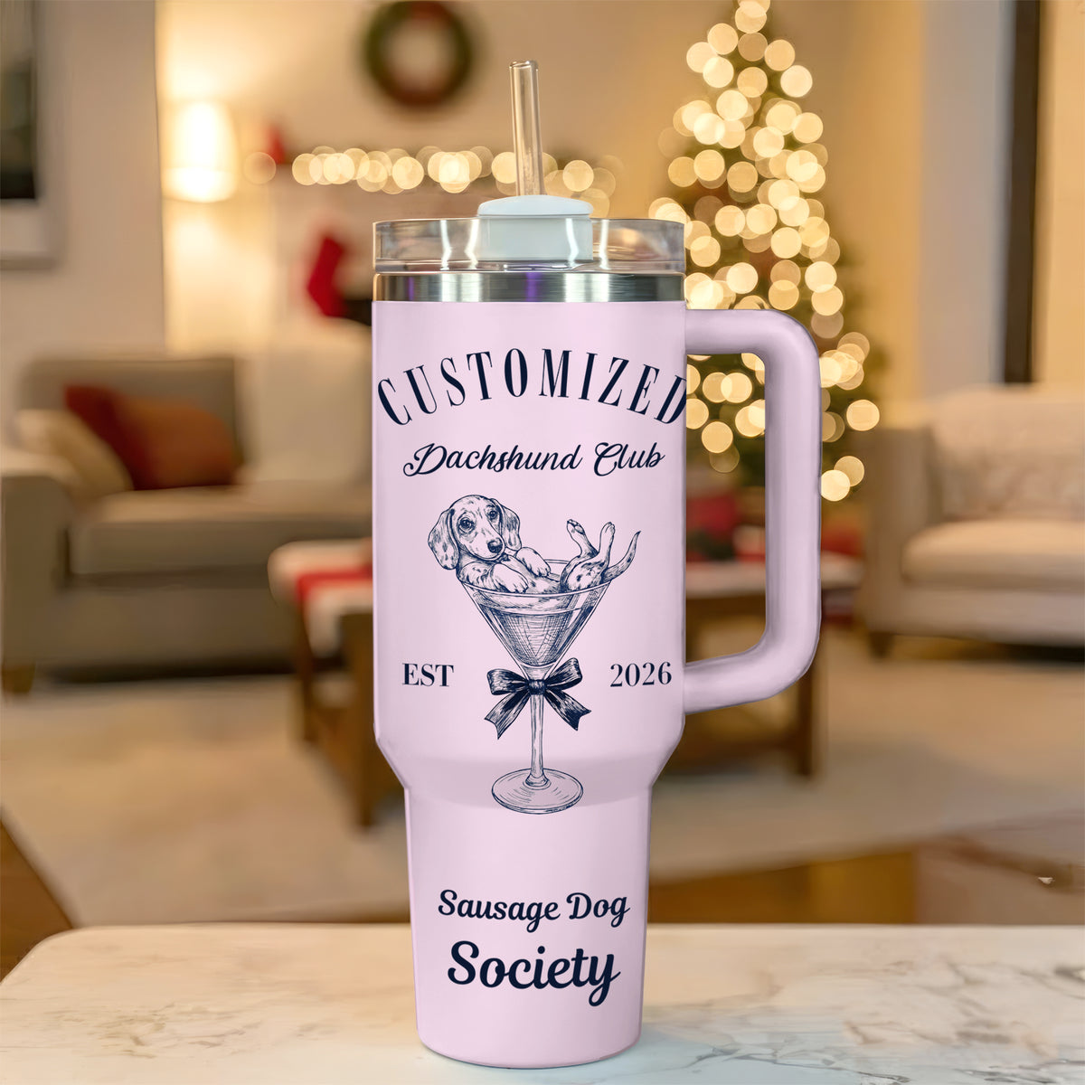 Personalized Dachshund Tumbler – Custom Name Doxie Gift