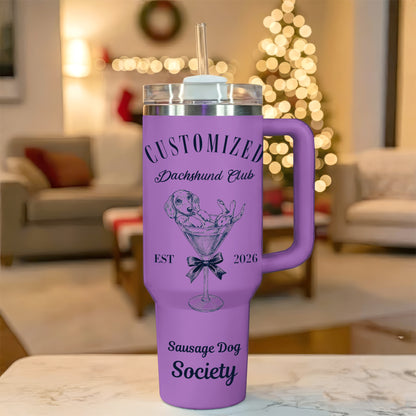 Personalized Dachshund Tumbler – Custom Name Doxie Gift