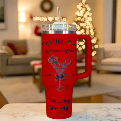 Personalized Dachshund Tumbler – Custom Name Doxie Gift