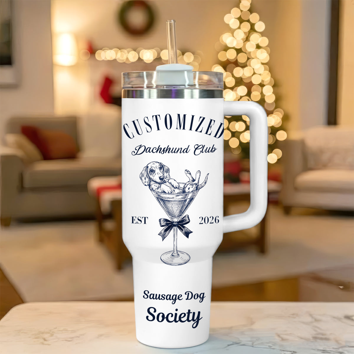 Personalized Dachshund Tumbler – Custom Name Doxie Gift