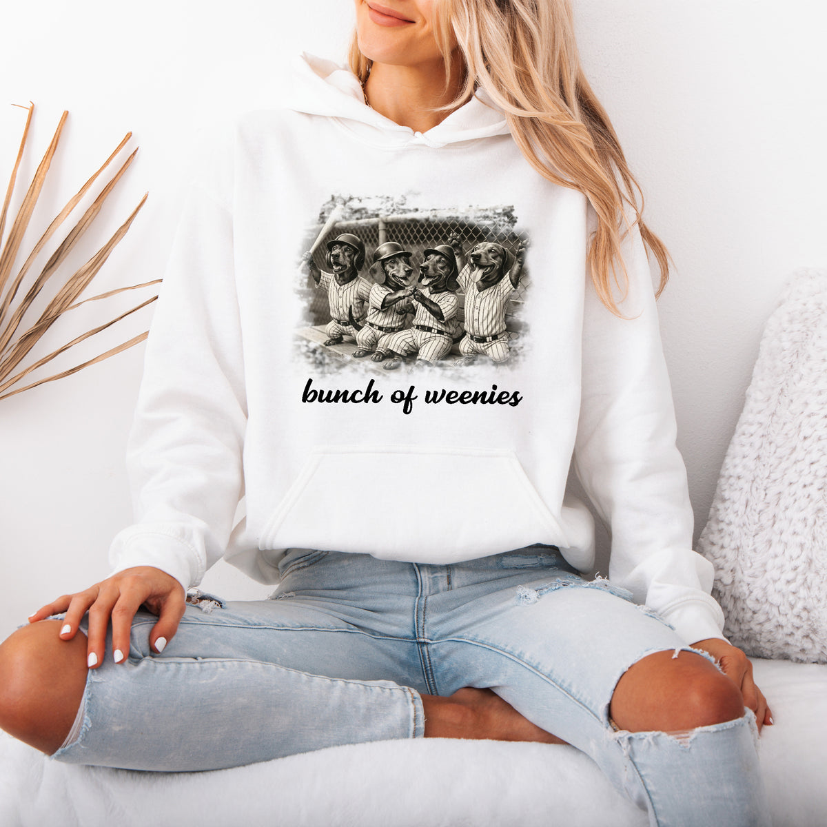 Funny Dachshund Baseball Hoodie Bunch of Weenies Dog Mom