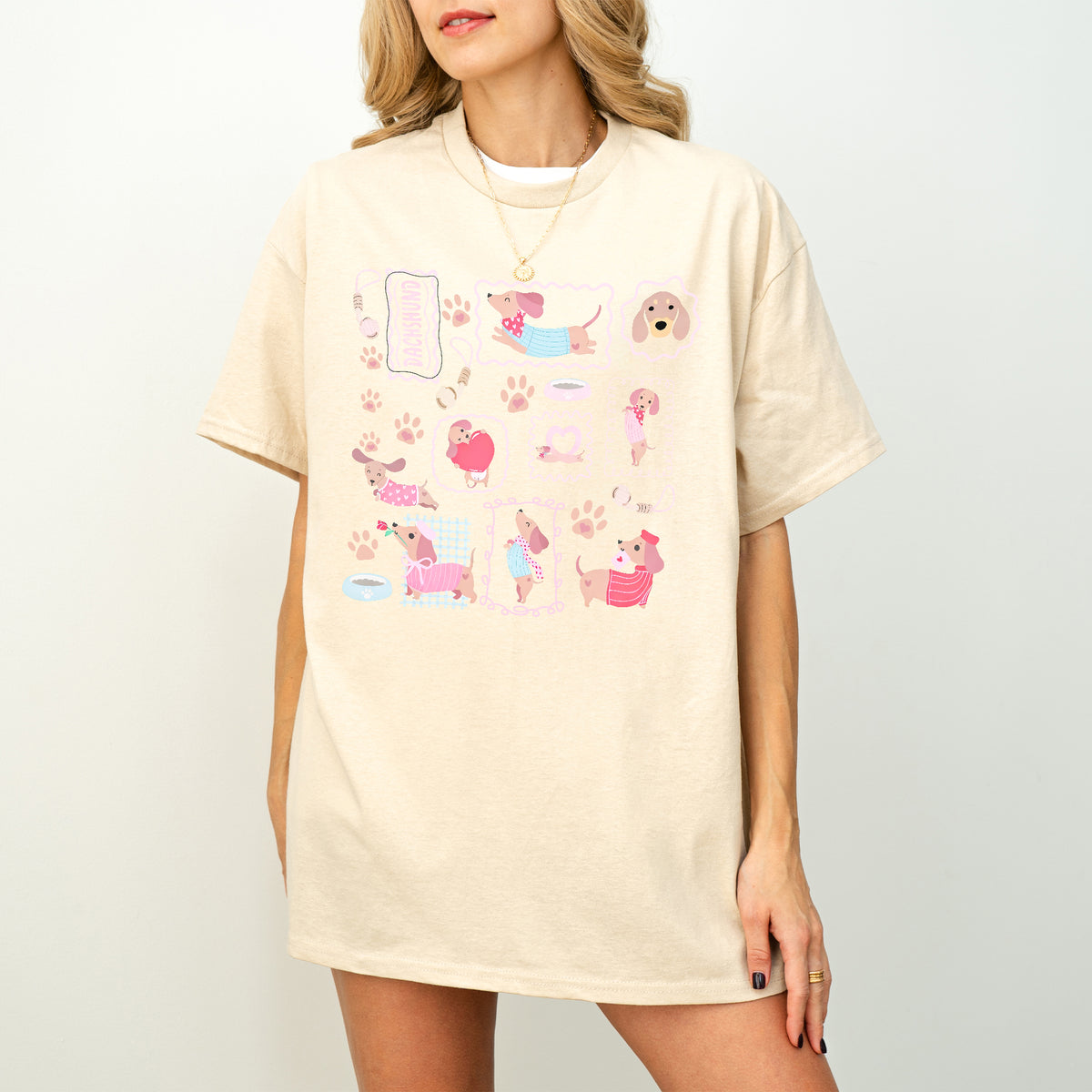 Dachshund Scrapbook Stamp Shirt – Cute Girly Doxie Tee